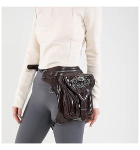 Bolso de Pierna Gótico Punk Personalizado de Cuero Patentado con Decoración de Calavera, Riñonera Multifuncional para OEM ODM - Product Image 5