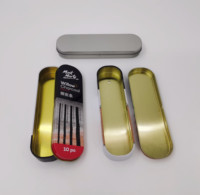 Boîte en métal rectangulaire mince et durable pour le rangement de la papeterie des enfants, recyclable, personnalisable, porte-crayons et stylos pour cadeaux et loisirs créatifs