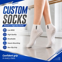 Chaussettes de yoga en coton premium, chaussettes de Pilates personnalisées avec grip antidérapant pour Pilates, faible MOQ, chaussettes avec design gratuit