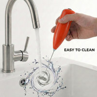 Mousseur à lait électrique portable et écologique, réutilisable, avec acier inoxydable S/S304 et plastique ABS, pour cappuccino