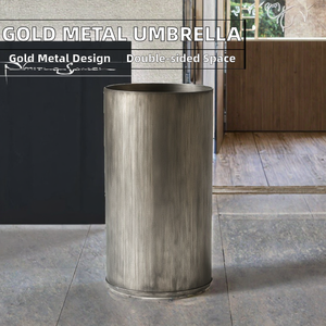 Parasol de suelo moderno para hotel o escuela, de tamaño personalizado, de metal dorado, móvil, ecológico, de doble cara, con capacidad para polvo, con recubrimiento en polvo. - Product Image 2