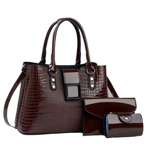 Conjunto de Tres Bolsos de Hombro de Piel Sintética con Estampado de Lagarto, Color Negro, Gran Capacidad, Bolso Bandolera para Uso Diario de Mujer - Product Image 5