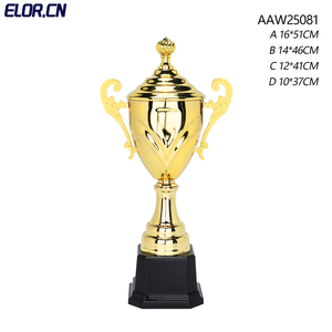 Trofeo in Metallo della <span class=keywords><strong>Champions</strong></span> <span class=keywords><strong>League</strong></span> Dorata Elor, Premio Personalizzato per Calcio con Base in Plastica o Legno - Product Image 1