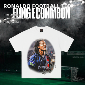 T-shirt da uomo <span class=keywords><strong>Ronaldo</strong></span>, stile casual, design transfrontaliero, colletto piccolo, tinta unita, cotone pesante, 300 grammi, manica lunga o corta - Product Image 2