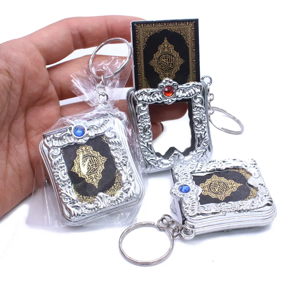 2021Arabic Quran Small Pendant Keychain Religious Jewelry Mini Koran Keychain Pendant Hanging Ring Wholesale