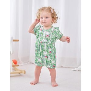 Romper de Bambú para Bebés Niñas, Manga Corta, Viscosa de Bambú, Transpirable, Lindo, para Uso Diario, Cintura Media - Product Image 4