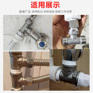 Accesorios de válvula angular de acero inoxidable con conexión en T de 4 puntos, macho y hembra, tres hembra, una hembra, dos machos, para mangueras de fontanería - Product Image 5