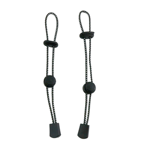 Black Elastic Cord Straps with Buckle <b>Locks</b> for Outdoor Hiking Backpacks 2-Pack - Product Image 1