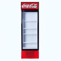 Réfrigérateur commercial compact pour boissons, refroidissement direct, vitrine verticale avec porte vitrée pour supermarché