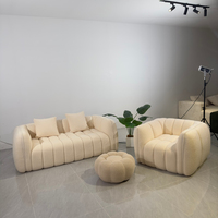 Ensemble de canapés sectionnels en tissu rembourrés de mousse compressée pour appartement et hôtel, design moderne