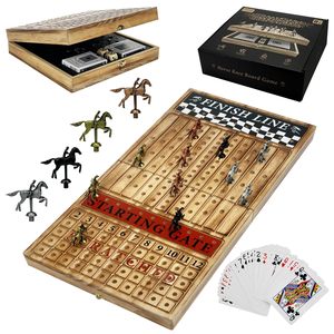 Trò chơi bảng đua ngựa với mô hình kim loại ngựa và Bộ trò chơi bảng cribbage - Product Image 1