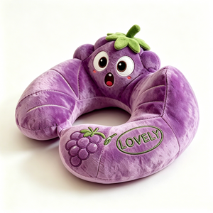 Customized Cartoon Grape Character U <b>Neck</b> <b>Cushion</b> ,Lovely Embroidered Grape Plush <b>Neck</b> Rest - Product Image 4