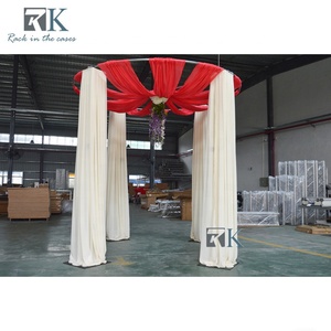 ขาตั้งท่อทรงกลมสำหรับตกแต่งซุ้มงานแต่งงาน ผ้าชีฟองหรูหรา - Product Image 4