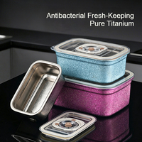 600ml Pure Titanium Voedselveilige Vacuüm Afsluitbare Vershoudbox voor Fruit, Bento Box, Koelkast, Titanium Voedselcontainer voor Afhaalmaaltijden