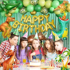 Decorazioni per Festa di Compleanno a Tema Dinosauro Kit Arco di Palloncini Verdi e Dorati per Forniture per Feste di Compleanno per Bambini - Product Image 4