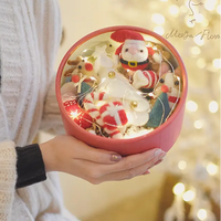Vente en gros de boîtes de roses éternelles naturelles pour la Saint-Valentin boîte cadeau d'emballage conservée personnalisée boîte cadeau de fleurs rondes faite à la main
