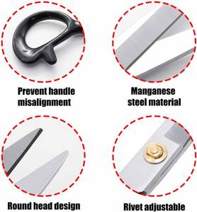 Ciseaux multifonctionnels en acier inoxydable multicolores de 8 pouces, OEM, pour le bureau, les étudiants, la papeterie, la couture, la coupe du papier - Product Image 4