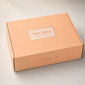 Boîte d'expédition ondulée auto-scellante personnalisée, imprimée or pêche abricot, pour emballage cosmétique et soins de la peau, avec fermeture à rabat, pour l'expédition de produits aux senteurs d'agrumes - Product Image 2