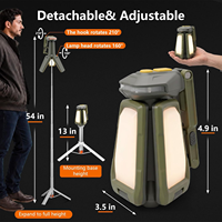 Lampe de travail LED télescopique personnalisée, lampe de camping, projecteur avec base magnétique, support pliable, tige extensible pour le camping