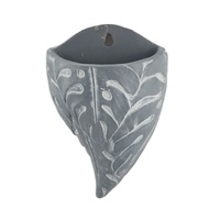 Nouvelle jardinière en ciment en forme de feuille, couleur vert-gris, écologique, pour plantes verticales suspendues, fleurs artificielles, décoration intérieure