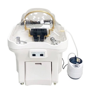 KISEN Bac de lavage portable pour salon de coiffure avec réservoir d'eau de 50L, hauteur réglable, pour shampoing et eaux usées - Product Image 2