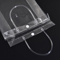 Sac à main en PVC transparent réutilisable bon marché personnalisé Sacs fourre-tout transparents pour les courses de cadeaux de plage avec poignée