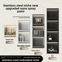 Modernes Eck-Einbau-Dreifach-Aufbewahrungsregal Wasserdicht Feuchtigkeitsbeständig 304 Edelstahl TV-Schrank Organizer Badezimmer