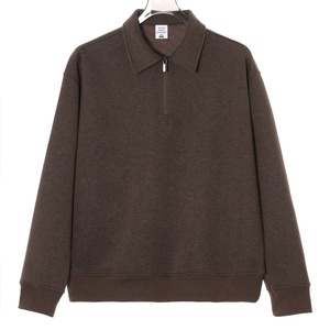 Felpa Polo con Mezza Zip Personalizzabile, 350gsm, Pesante, Stile Retrò, in Misto Cotone Spesso, <span class=keywords><strong>Senza</strong></span> <span class=keywords><strong>Cappuccio</strong></span>, Vendita all'Ingrosso - Product Image 5