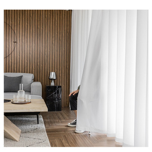Cortinas de Gasa Estilo Chino, Fibra de Poliéster, Transmisión de Luz, Apertura Bipartida Izquierda y Derecha, Instalación con Varilla, Personalizable - Product Image 1