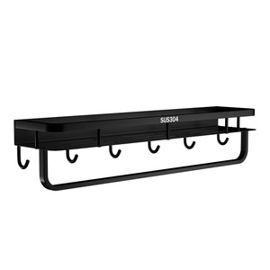 Stainless Steel Bathroom Storage Rack Double Layer Wall Mounted <b>Towel</b> Holder SUS304 Multi Function Kitchen Storage - Product Image 1