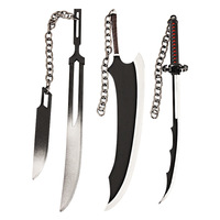 Porte-clés modèle mini-couteau en alliage, 3 designs, pour les fans d'anime BLC Kurosaki Ichigo Soul Reapers Shinigami Rukia, en cadeau