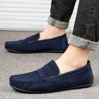Mocassins en daim pour homme, style penny loafers, faciles à enfiler, chaussures de conduite décontractées, 10 couleurs disponibles, tailles 38-47