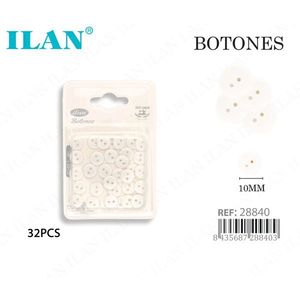 กระดุมอิลัน 10 มม. สีขาว 32 ชิ้น สำหรับงานเย็บปักถักร้อย - Product Image 3