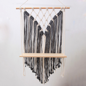 Single Tier <strong>Mini</strong> Chic Organizer <strong>Macrame</strong> Boho Wall Hanging Shelf for Home Nursery - Product Image 4