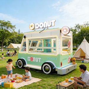 Electric Customized Mobile Street Food <b>Trailer</b> Glass Display Window Customizable Size Color for Outdoor Cake Candy Handmade - Product Image 1