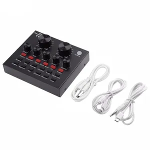 USB External V8 Recording Mobile Audio Mixer/Audio Live Broadcast KTV Sound Card for Live Broadcast/Recording/Voice Chatting