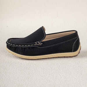 รองเท้าโลฟเฟอร์แฟชั่นทำมือขายส่งสำหรับเด็กผู้ชาย ระบายอากาศได้ดี กันลื่น เหมาะสำหรับใส่กลางแจ้ง รองเท้าหนังสีดำแบบแบนสำหรับเด็ก - Product Image 6