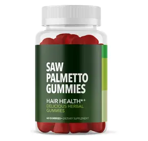 Premium Saw Palmetto Gummis gegen Haarausfall unterstützen Männer und Frauen Prostata Gesundheit und DHT Blocker vegane Halal Gummis