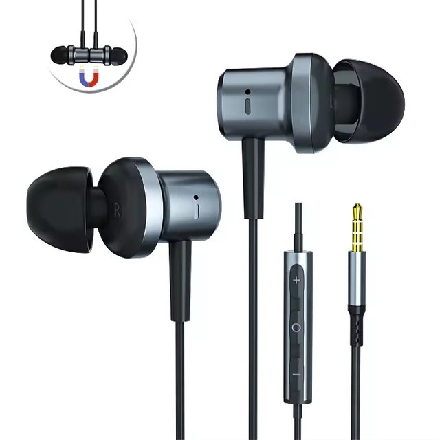 Type C In-Ear Wired Headphones Heavy Bass Metal Gaming Stereo Sound In Line Mic Music Earbuds