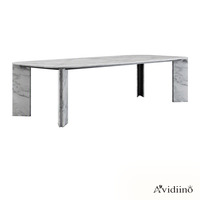 Table à manger en marbre, pierre naturelle, base en acier carbone, taille personnalisée pour salle à manger, hôtel
