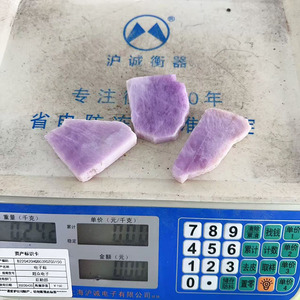 Commercio all'ingrosso lastre di <span class=keywords><strong>pietra</strong></span> di cristallo curativo viola lucido naturale di cristallo Kunzite Freeform fette laterali ruvide per la decorazione - Product Image 6