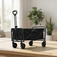 Chariot de camping industriel pliable à quatre roues en acier, étanche, personnalisé en usine, capacité 240 kg, pour plage, pique-nique, jardin, shopping, OEM