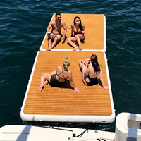 Grande plateforme flottante gonflable multi-personnes, radeau de pêche, chaise longue, tapis magique pour lac, mer, piscine