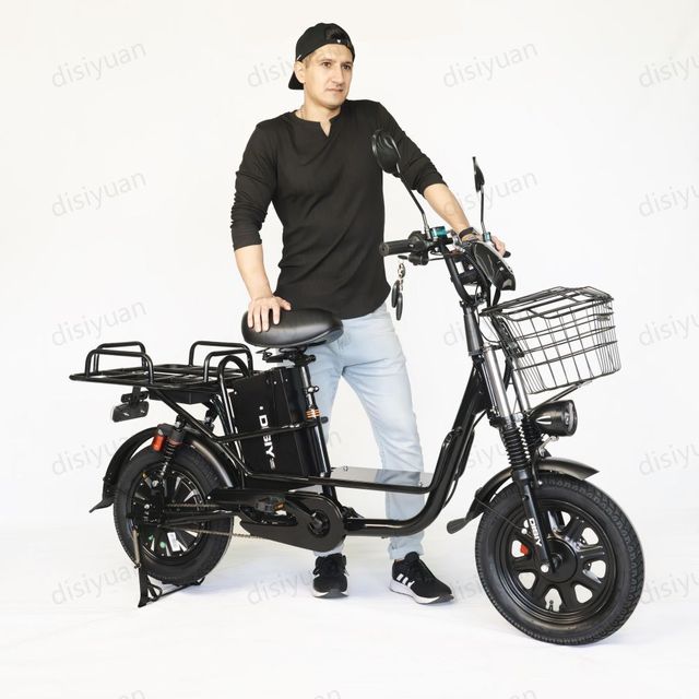 Tank 900 Electric Scooter 16*3.0 Tubeless Tire Keyless Start 1000W 60V E-bike with Trunk for Delivery Service Electric Bike
