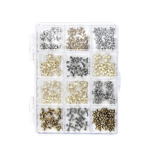 120 pièces / 1 boîte – Patchs d'<span class=keywords><strong>ongles</strong></span> en croix vintage foncés style Y2K, en alliage métallique avancé, décorations 3D en croix or et argent - Product Image 6