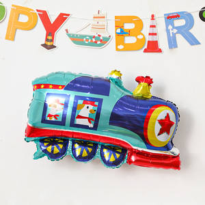 漫画の車アルミフィルムバルーンマット表面ホリデーお祝い男の子の誕生日パーティーデコレーション赤ちゃんの最初の誕生日 - Product Image 4