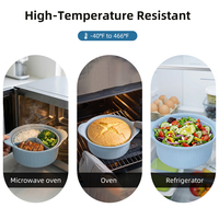 Bol vapeur portable en silicone de qualité alimentaire, bleu ciel, personnalisé, 600 ml, 1280 ml, 3 compartiments, pour aliments et viande, compatible micro-ondes