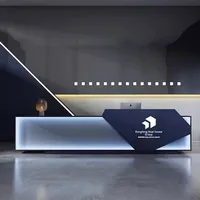Réception simple et moderne à usage commercial pour les hôtels Salons de beauté Salles de billard Comptoirs de réception de l'entreprise Caissier amical