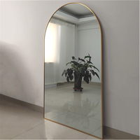 Grand miroir mural de luxe personnalisé pour décoration intérieure, grand corps long et arqué, pour dressing de sol, miroir doré sur toute la longueur, Spiegel Espejo