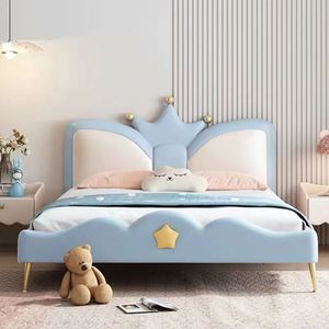 Pink Bow Princess Kids <b>Bed</b> Solid <b>Wood</b> Modern <b>Single</b> <b>Bed</b> for Girls Bedroom Cartoon Decor - Product Image 4